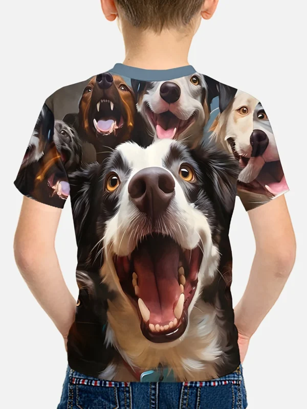 Summer T-shirts for Boys | Casual Dog Print tee | Kids Sizes - Image 3